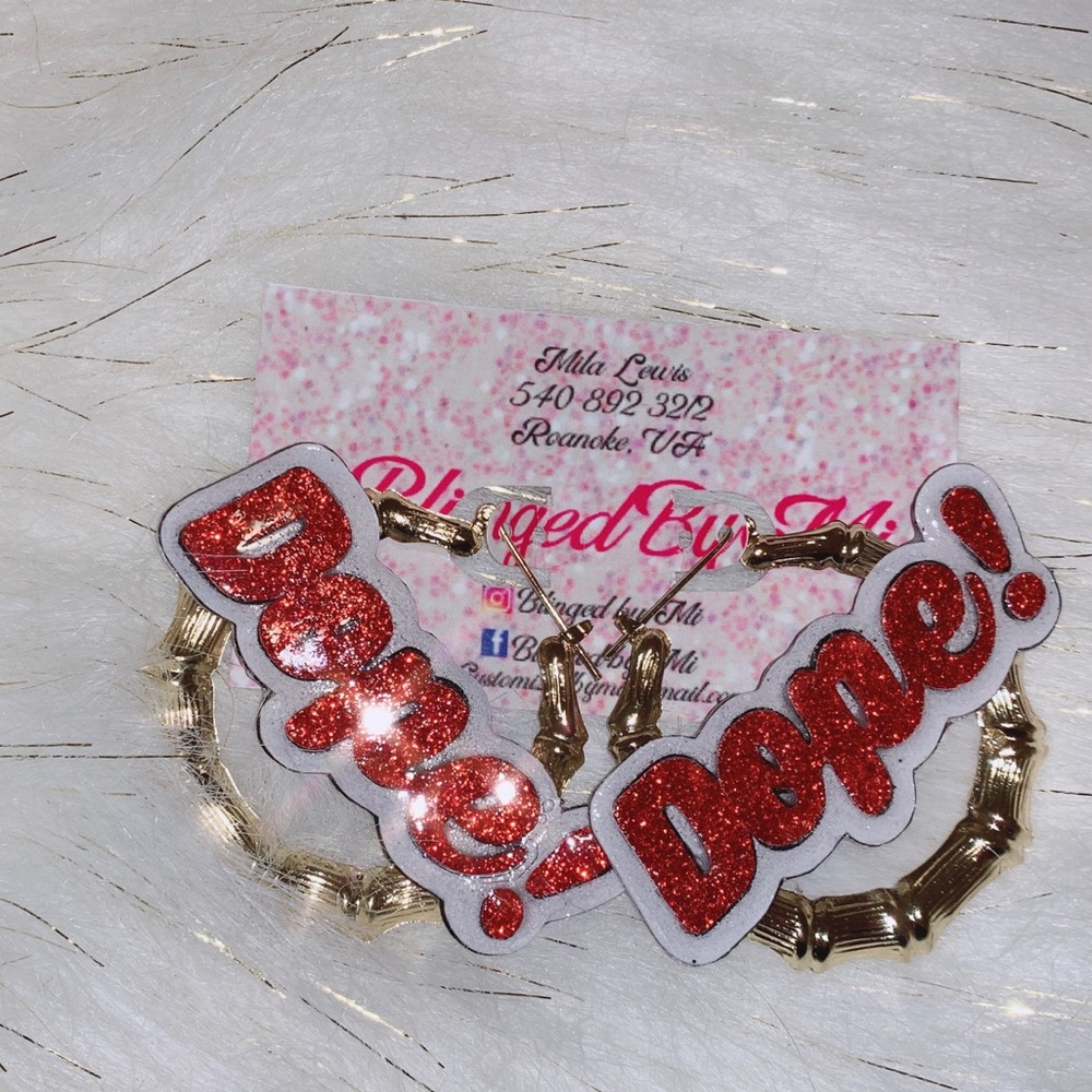 Custom “Dope” Bamboo Earrings
